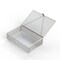 Anysizebasket Light Duty Basket: 12Lx8Wx3H, 304 SS, Hinged Lid with Thumb Clasp, No Handles, Mesh: 4 x .032 FLB-120080030-L04S - alternate 1